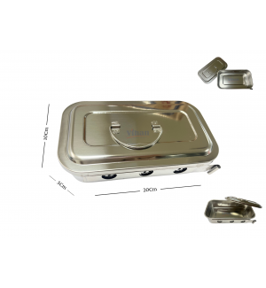 Hộp Đựng Dụng Cụ Inox - Hộp Tiểu Phẫu Có Lỗ 20x10x5cm