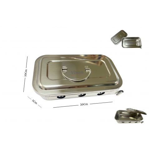 Hộp Đựng Dụng Cụ Inox - Hộp Tiểu Phẫu Có Lỗ 20x10x5cm